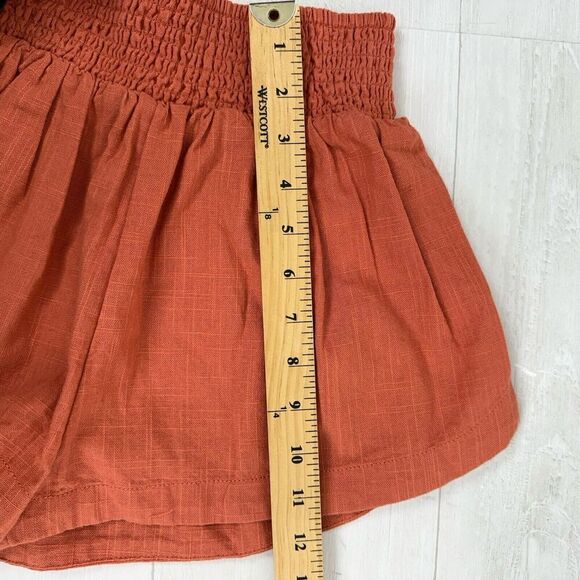 Free People Porto Top & Shorts Set S Orange Puff Sleeve Peter Pan Collar NWT - Picture 14 of 16